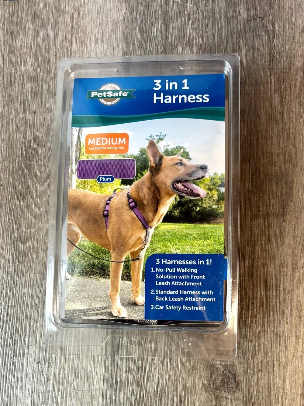 New Purple Petsafe 3 in 1 Dog Harness Collar Size Medium